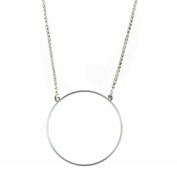 Lele Sadoughi Silver Circle Necklace - Picture 2 of 3